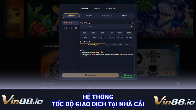 Hệ thống tốc độ giao dịch tại nhà cái