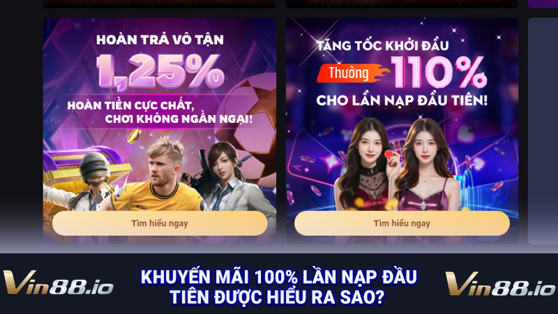 Khuyến mãi 100% lần nạp đầu tiên được hiểu ra sao?