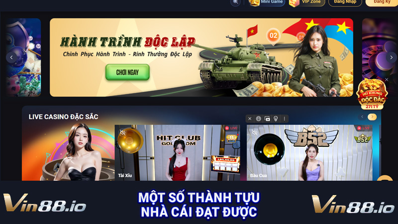 Một số thành tựu nhà cái đạt được